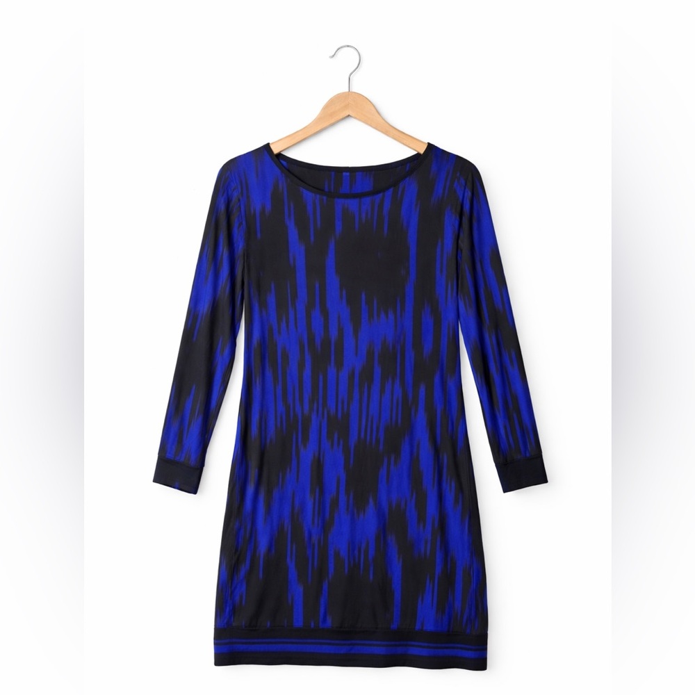 MICHAEL Michael Kors Blue Black Abstract Print Dress Career Chic Midi MP